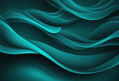 The primary subject of the image is a blue and white ocean wave. The setting is a blue ocean, and the visual style is a digital art or illustration. The dominant colors are blue and white, creating a serene and calming atmosphere.