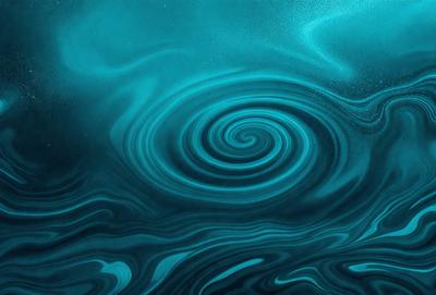 The primary subject of the image is a spiral pattern, which is the main object, scene, or focus of the image. The spiral pattern is set against a blue background, creating a visually striking contrast. The spiral pattern is a digital art piece, showcasing the artist's skill in creating intricate designs. The overall atmosphere of the image is calm and serene, with the blue color evoking a sense of tranquility.