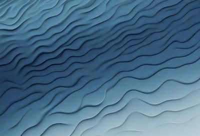 The primary subject of the image is a large body of water with a blue color. The water appears to be rippling and has a wavy texture. The setting is a vast ocean, and the visual style is a photo. The colors and mood of the image are serene and calming, with the blue water creating a peaceful atmosphere.