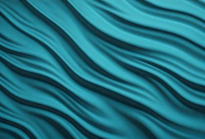 The primary subject of the image is a blue, flowing, and wavy surface, which could be a piece of fabric or a painting. The setting is a blue background, and the visual style appears to be a painting or a digital artwork. The dominant colors are blue and white, creating a calm and serene atmosphere.
