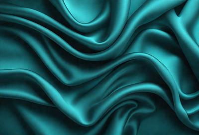 The primary subject of the image is a blue fabric, which appears to be a piece of silk. The setting is a close-up of the fabric, showcasing its texture and pattern. The visual style is a detailed, artistic representation of the fabric, possibly as a digital art or illustration. The colors and mood of the image are predominantly blue, creating a calm and serene atmosphere.
