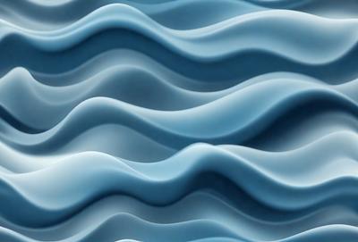 The primary subject of the image is a blue wave pattern, which is the main object, scene, or focus of the image. The setting or background is a blue surface, which could be a wall, a fabric, or a digital background. The visual style of the image is digital art, as it is a computer-generated or digitally created pattern. The dominant colors in the image are blue and white, creating a calm and soothing atmosphere.