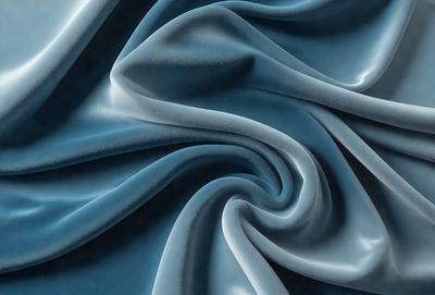 The primary subject of the image is a blue fabric, which is the main object, scene, or focus of the image. The setting or background is a blue cloth, and the visual style is a photo. The dominant colors and overall atmosphere are blue and serene.