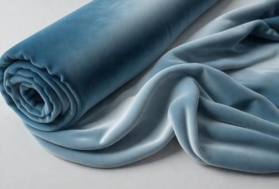 The primary subject of the image is a blue blanket, which is the main object, scene, or focus of the image. The setting is a white surface, and the visual style is a photo. The dominant colors are blue and white, creating a calm and soothing atmosphere.