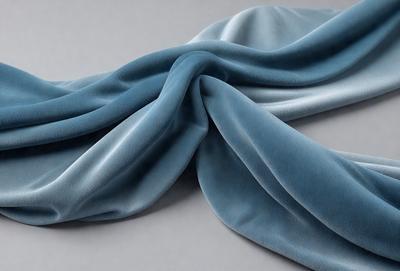 The primary subject of the image is a blue fabric, which is the main object, scene, or focus of the image. The setting is a white surface, and the visual style is a photo. The dominant colors are blue and white, creating a calm and serene atmosphere.