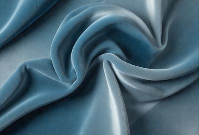 The primary subject of the image is a blue fabric, which is the main object, scene, or focus of the image. The setting or background is a blue cloth, and the visual style is a photo. The dominant colors and overall atmosphere are blue and calm.