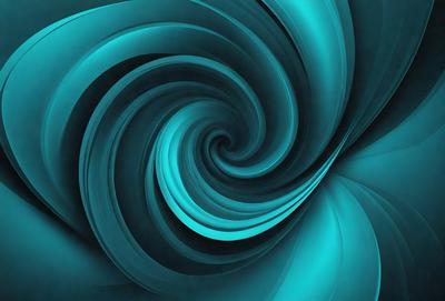 The primary subject of the image is a spiral pattern, which is a blue and white design. The setting is a blue background, and the visual style appears to be a digital art or illustration. The dominant colors in the image are blue and white, creating a calm and soothing atmosphere.
