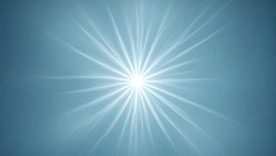 The primary subject of the image is a bright, white light source, which appears to be a sun or a light bulb. The light source is surrounded by a blue sky, creating a contrast between the bright light and the darker background. The visual style of the image is a close-up of the light source, emphasizing its brightness and intensity. The colors and mood of the image are predominantly blue and white, with the bright light source creating a sense of warmth and energy.