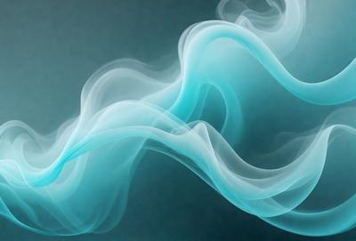 The primary subject of the image is a blue smoke or mist, which is the main focus of the scene. The setting is a dark background, which contrasts with the blue smoke. The visual style of the image is a digital art or illustration, as it appears to be a computer-generated or digitally manipulated image. The dominant colors in the image are blue and white, creating a calm and serene atmosphere.