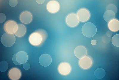 The primary subject of the image is a blue background with a pattern of white lights. The setting appears to be a dark room, and the visual style is a digital art or illustration. The dominant colors are blue and white, creating a calm and serene atmosphere.