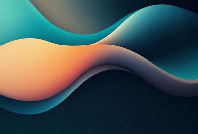 The primary subject of the image is a blue and orange wave, which is the main focus of the scene. The wave is depicted in a digital art style, giving it a modern and visually appealing appearance. The setting is a dark blue background, which contrasts with the vibrant colors of the wave, creating a striking visual effect. The overall atmosphere of the image is dynamic and energetic, as the wave appears to be in motion.
