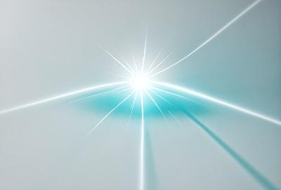 The primary subject of the image is a bright light source, possibly a lightning bolt or a laser beam, emanating from a central point. The light source is surrounded by a blue background, which adds to the overall atmosphere of the image. The visual style of the image is a combination of photo and digital art, creating a unique and captivating scene. The colors and mood of the image are predominantly blue, with the bright light source standing out against the darker background.