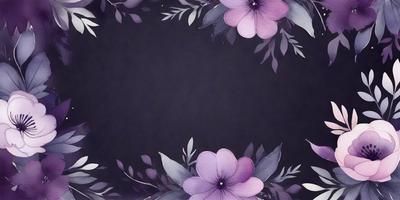 Purple flowers on a black background.