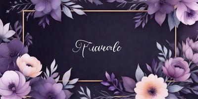 The primary subject of the image is a purple and white floral design. The setting is a dark background, which contrasts with the vibrant colors of the flowers. The visual style is a combination of digital art and illustration, creating a unique and eye-catching design. The colors and mood of the image are predominantly purple and white, giving it a calm and elegant appearance.