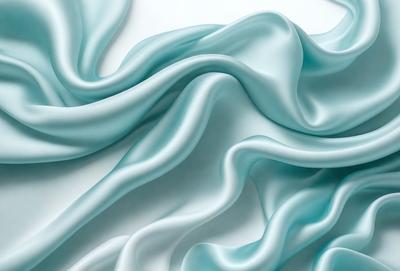 The primary subject of the image is a blue fabric, which is the main object, scene, or focus of the image. The setting is a white background, which provides a clean and uncluttered environment for the fabric. The visual style is a photo, as the image is a close-up of the blue fabric. The colors and mood of the image are predominantly blue, creating a calm and serene atmosphere.