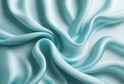 The primary subject of the image is a close-up of a blue fabric, possibly a piece of cloth or a curtain. The setting is a white background, which provides a clean and minimalist appearance. The visual style is a combination of a photo and digital art, as the blue fabric appears to be digitally manipulated or edited. The colors and mood of the image are predominantly blue, creating a calm and serene atmosphere.