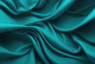 The primary subject of the image is a close-up of a blue fabric, possibly a piece of cloth or a curtain. The setting is a dark background, which contrasts with the bright blue fabric. The visual style appears to be a close-up of the fabric, showcasing its texture and color. The dominant colors are blue and possibly some shades of green, creating a calm and soothing atmosphere.