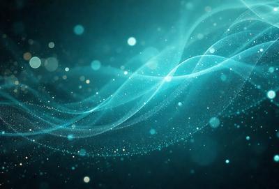The primary subject of the image is a blue, swirling, and flowing pattern. The setting is a dark background, which contrasts with the blue pattern. The visual style is a digital art or illustration, creating a dynamic and captivating scene. The colors and mood are predominantly blue, giving the image a calming and serene atmosphere.