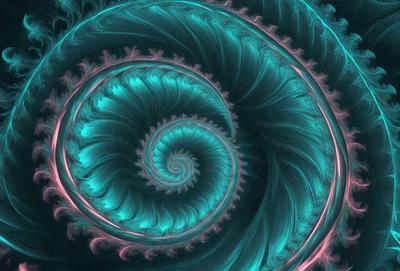 The primary subject of the image is a spiral pattern, which is a blue and pink swirl. The setting is a blue and pink background, creating a visually striking contrast. The visual style is a digital art or illustration, as the spiral pattern appears to be a digital creation. The colors and mood of the image are vibrant and lively, with the blue and pink hues evoking a sense of energy and movement.