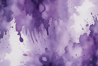The primary subject of the image is a purple splash of paint, which is the main focus of the scene. The setting is a white background, which provides a clean and uncluttered environment for the splash of paint. The visual style of the image is a combination of digital art and illustration, as it appears to be a digital painting. The dominant colors in the image are purple and white, creating a mood of creativity and artistic expression.