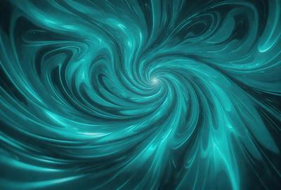 The primary subject of the image is a spiral pattern, which is a blue and white swirl. The setting is a dark blue background, and the visual style appears to be a digital art or illustration. The colors and mood of the image are predominantly dark blue and white, creating a sense of depth and intrigue.