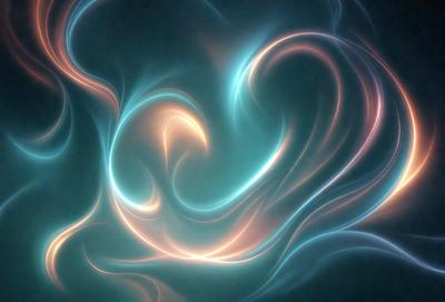 The primary subject of the image is a swirling, colorful pattern that resembles a kaleidoscope. The setting is a dark background, which contrasts with the vibrant colors of the pattern. The visual style is a combination of digital art and illustration, creating a dynamic and eye-catching design. The dominant colors are blue, orange, and red, which contribute to a lively and energetic atmosphere.