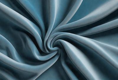 The primary subject of the image is a blue fabric, which is the main object, scene, or focus of the image. The setting is a blue background, and the visual style is a photo. The dominant colors are blue and gray, creating a calm and soothing atmosphere.