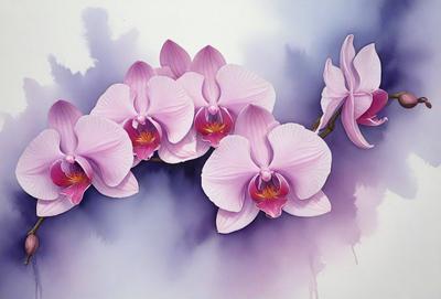 The primary subject of the image is a bouquet of pink flowers. The flowers are arranged in a vase, creating a beautiful and elegant display. The setting is a room with a blue background, which adds a touch of color to the scene. The visual style of the image is a painting, which showcases the artist's skill in capturing the beauty of the flowers. The colors and mood of the painting are predominantly pink, creating a warm and inviting atmosphere.