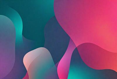 The primary subject of the image is a colorful, abstract design featuring a mix of blue, pink, and green colors. The setting is a wall, and the visual style appears to be a combination of digital art and illustration. The overall atmosphere is vibrant and lively, with the colors creating a sense of energy and movement.