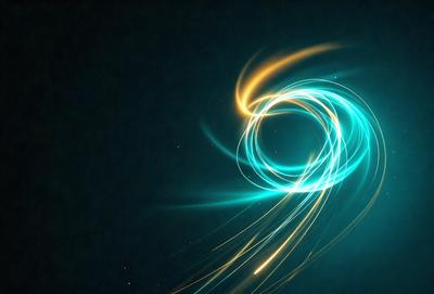 The primary subject of the image is a blue and yellow swirling pattern, which appears to be a digital art or illustration. The setting is a dark background, which contrasts with the vibrant colors of the swirling pattern. The visual style suggests that the image is a creative and artistic representation of a swirling motion. The dominant colors are blue and yellow, creating a lively and energetic atmosphere.