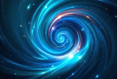 The primary subject of the image is a spiral pattern, which is the main object, scene, or focus of the image. The spiral pattern is set against a blue background, which adds to the overall atmosphere of the image. The visual style of the image is digital art, as it appears to be a digital illustration or drawing. The colors and mood of the image are predominantly blue, creating a sense of calmness and tranquility.