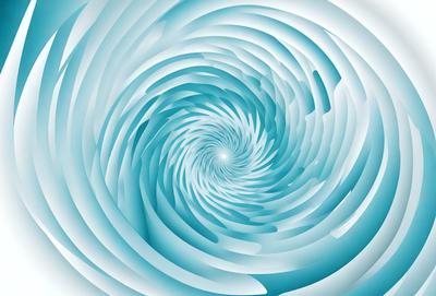 The primary subject of the image is a spiral pattern, which is the main object, scene, or focus of the image. The spiral pattern is set against a blue background, creating a visually striking contrast. The spiral pattern is depicted in a digital art style, giving it a modern and dynamic appearance. The overall atmosphere of the image is one of movement and energy, as the spiral pattern seems to be in constant motion.