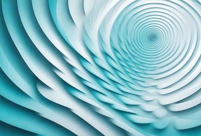 The primary subject of the image is a spiral pattern, which is a prominent feature in the scene. The spiral pattern is set against a blue background, creating a visually striking contrast. The image appears to be a digital art or illustration, showcasing the artist's creativity and skill in designing intricate patterns. The overall atmosphere of the image is dynamic and engaging, inviting the viewer to explore the depths of the spiral pattern.