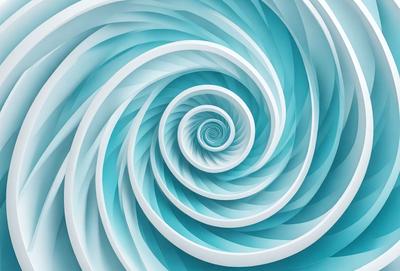 The primary subject of the image is a spiral pattern, which is the main object, scene, or focus of the image. The spiral pattern is set against a blue background, creating a visually striking contrast. The spiral pattern is depicted in a digital art style, giving it a modern and dynamic appearance. The overall atmosphere of the image is vibrant and engaging, with the blue color evoking a sense of calmness and tranquility.