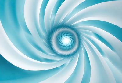 The primary subject of the image is a spiral pattern, which is the main object, scene, or focus of the image. The spiral pattern is set against a blue background, creating a visually appealing and vibrant scene. The spiral pattern is depicted in a digital art style, giving it a modern and dynamic appearance. The overall atmosphere of the image is energetic and captivating, with the blue color palette adding a sense of calmness and tranquility.