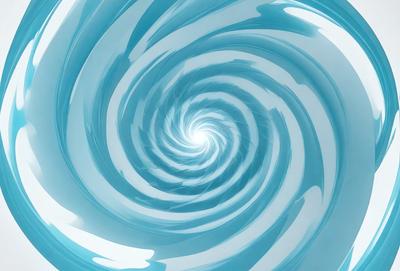 The primary subject of the image is a spiral, which is the main object, scene, or focus of the image. The spiral is set against a blue background, giving it a vibrant and lively appearance. The visual style of the image is digital art, as it is a computer-generated representation of the spiral. The dominant colors in the image are blue and white, creating a sense of depth and movement.
