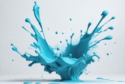 The primary subject of the image is a blue, foamy substance, which appears to be a mixture of paint and water. The setting is a white background, which provides a clean and uncluttered environment for the subject. The visual style of the image is a combination of photo and digital art, as it captures the dynamic and fluid nature of the blue substance. The colors and mood of the image are predominantly blue, creating a sense of calmness and tranquility.