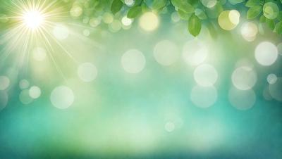 The primary subject of the image is a green background with a few leaves visible. The setting appears to be a natural environment, possibly a forest or a park. The visual style of the image is a combination of a photo and digital art, creating a unique and artistic representation of the scene. The colors in the image are predominantly green, which gives the scene a calm and serene atmosphere.