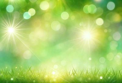 The primary subject of the image is a lush green field with bright sunlight shining through it. The setting is a natural environment, with the sunlight creating a warm and inviting atmosphere. The visual style of the image is a photo, capturing the vibrant colors and light in the field. The colors and mood of the image are predominantly green, with the sunlight adding a touch of warmth and brightness to the scene.