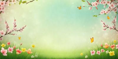 The primary subject of the image is a green field with yellow flowers. The setting is a lush, grassy area with a blue sky in the background. The visual style is a digital art or illustration, creating a vibrant and colorful scene. The dominant colors are green, yellow, and blue, giving the image a fresh and lively atmosphere.