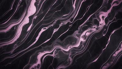 The primary subject of the image is a close-up of a marble countertop with a pinkish hue. The setting is a kitchen or bathroom counter, and the visual style is a realistic representation of the marble surface. The dominant colors in the image are pink and black, creating a warm and elegant atmosphere.