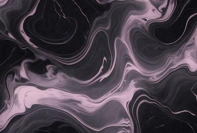 The image features a black and white marble pattern, with a pinkish hue. The primary subject is a close-up of the marble pattern, showcasing its intricate design. The setting is a black background, which contrasts with the marble pattern, emphasizing its details. The visual style is a combination of a photo and digital art, creating a unique and artistic representation of the marble pattern. The colors and mood of the image are a mix of black, white, and pink, giving it