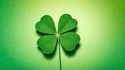 The primary subject of the image is a green four-leaf clover, which is the main object, scene, or focus of the image. The setting is a green background, which provides a vibrant and lively atmosphere. The visual style is a photo, capturing the details and colors of the clover. The colors and mood of the image are predominantly green, creating a sense of freshness and natural beauty.