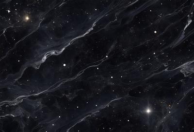 The primary subject of the image is a black background with a few stars visible. The setting is a night sky, and the visual style appears to be a photo of the night sky. The colors are predominantly black, with the stars adding a touch of white. The overall atmosphere is serene and peaceful, as the stars are the main focus of the image.