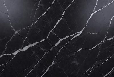 The primary subject of the image is a black and white marble pattern. The setting is a black background, which contrasts with the marble pattern. The visual style is a close-up of the marble pattern, showcasing its intricate details. The colors and mood of the image are predominantly black and white, giving it a classic and elegant appearance.