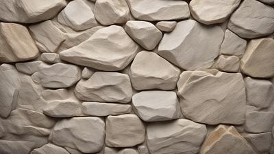 The primary subject of the image is a large rock wall, which is made of various sized rocks. The setting is a natural environment, with the rock wall as the main focus. The visual style is a close-up of the rock wall, showcasing the intricate details of the rocks. The colors and mood of the image are predominantly earthy tones, giving the scene a natural and rugged appearance.