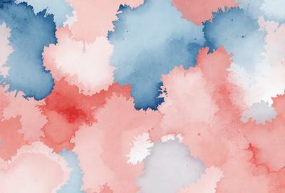 The primary subject of the image is a colorful, abstract painting featuring a mix of red, blue, and white colors. The painting is displayed on a blue and red background, creating a vibrant and lively atmosphere. The visual style of the painting is a combination of digital art and illustration, giving it a unique and artistic appearance. The colors and mood of the painting evoke a sense of energy and creativity, making it an eye-catching and engaging piece of art.
