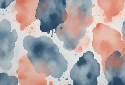 The primary subject of the image is a pattern of blue and red dots on a white background. The setting appears to be a painting or drawing, with a visual style that resembles a watercolor painting. The colors and mood of the image are predominantly blue and red, creating a vibrant and lively atmosphere.