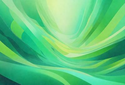 The primary subject of the image is a vibrant green landscape, featuring a lush, colorful, and flowing pattern. The setting is a bright, sunny day, with the sky visible in the background. The visual style of the image is a combination of digital art and illustration, creating a dynamic and engaging scene. The colors and mood of the image are predominantly green, with a sense of freshness and vitality.