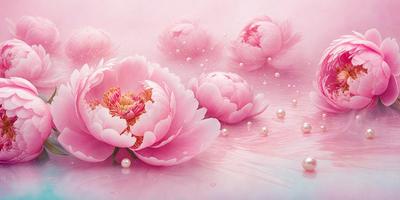 The primary subject of the image is a beautiful pink flower with a yellow center, surrounded by other pink flowers. The setting is a pink background, which adds to the overall mood of the image. The visual style is a painting, with the artist skillfully capturing the delicate details of the flowers. The colors and mood of the image are predominantly pink, creating a sense of warmth and elegance.